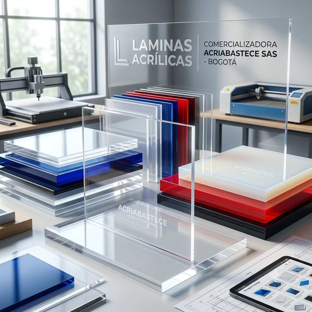 Láminas acrílicas transparentes y de colores originales en Bogotá de Comercializadora Acriabastece para proyectos publicitarios.