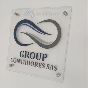 Logos en Acrílico o Vidrio 100×100 cm Corporativo | Con Dilatadores