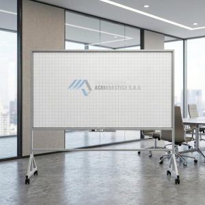 Tablero Acrilico Cuadriculado con Ruedas de 120 x 240 cm