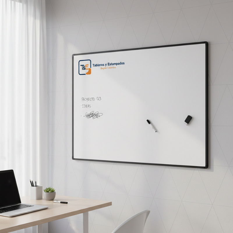 Tablero acrílico borrable de 120x80 cm ideal para oficinas, hogares y espacios de estudio, fabricado por Comercializadora Acriabastece SAS.